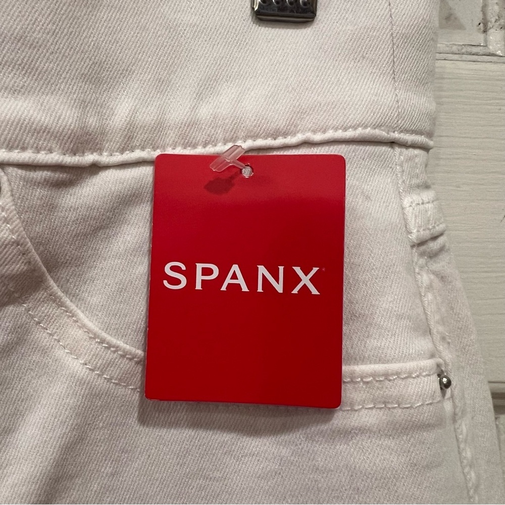 NWT SPANX Seamed Front Wide Leg White Pants Pull On Women’s XS - Picture 4 of 10